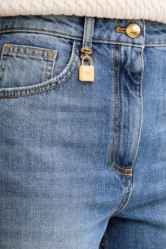 Elisabetta Franchi jeansy relaxed fit damskie niebieski PJ27D61E1