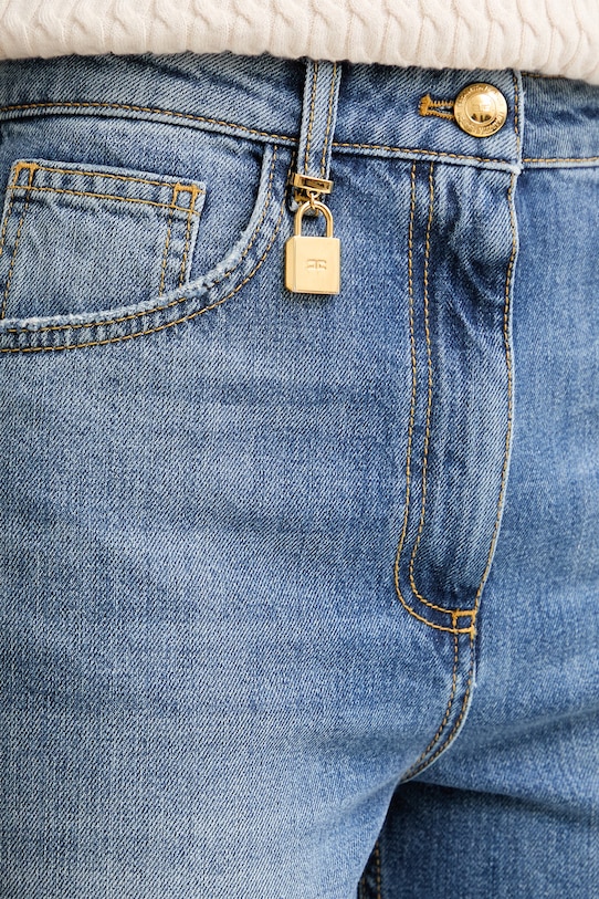 Elisabetta Franchi jeansy relaxed fit damskie niebieski PJ27D61E1