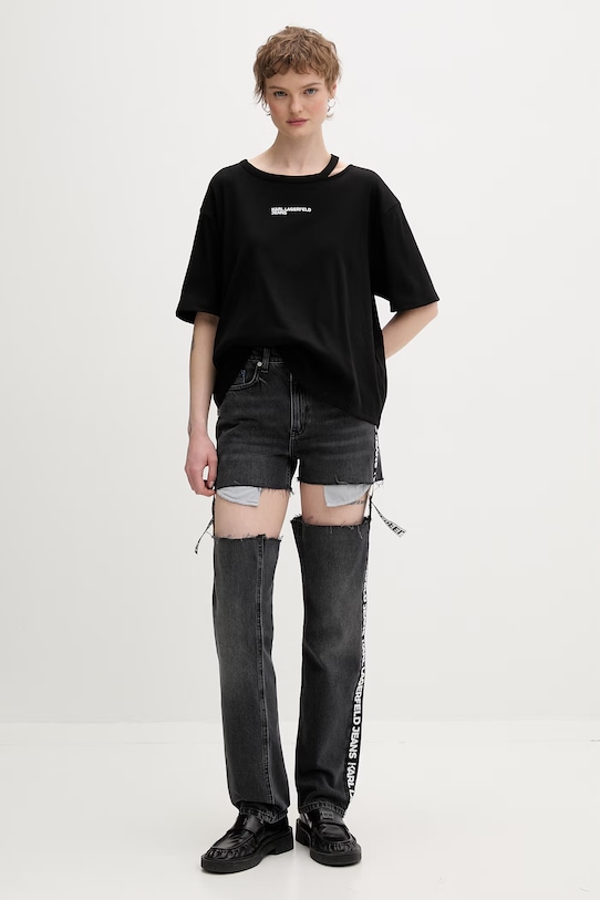 Karl Lagerfeld Jeans jeansy straight damskie B2W10083 szary SS26