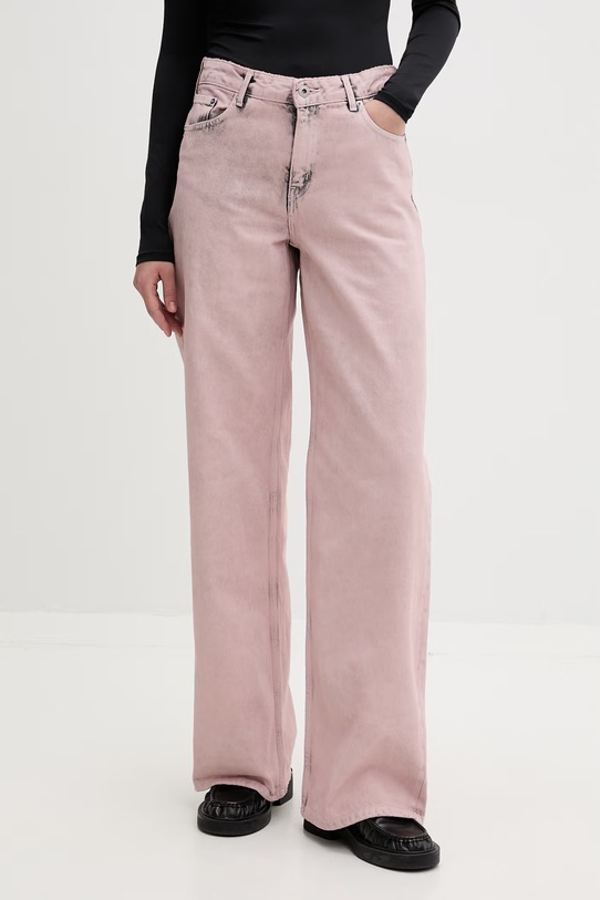 Karl Lagerfeld Jeans rifle relaxed fit dámske ružová B2W10133