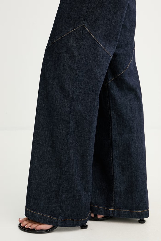 Blugirl Blumarine jeansy wide leg damskie granatowy RA6067.D4992