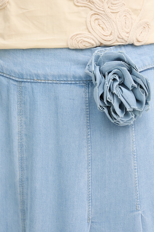 Blugirl Blumarine spodnie damskie z lyocellem RA6080.D5049 niebieski