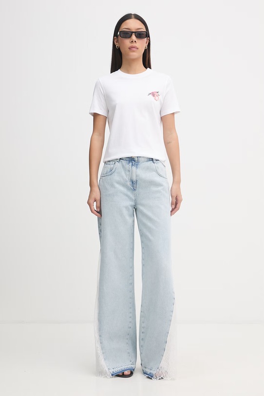 Blugirl Blumarine jeansy relaxed fit damskie RA6181.D5009 niebieski SS26