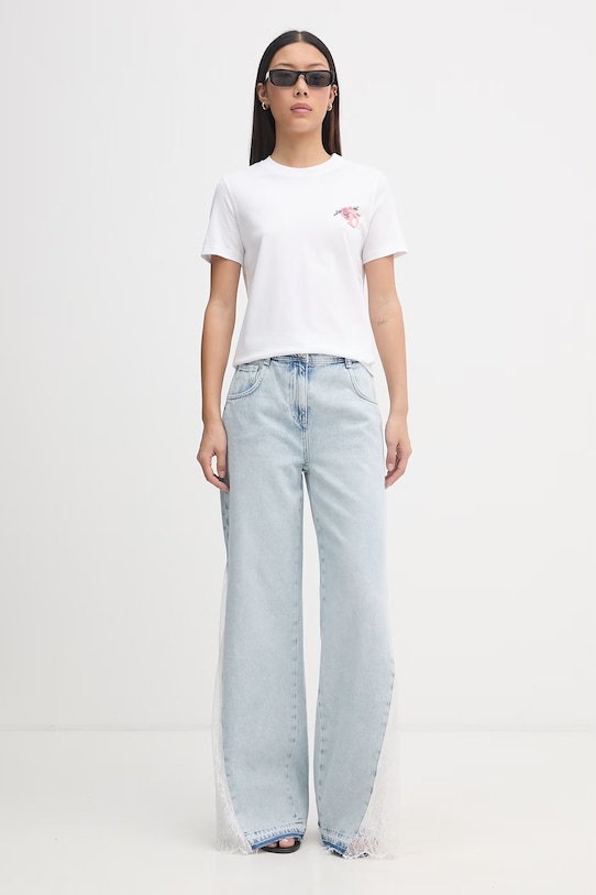 Blugirl Blumarine jeansy relaxed fit damskie RA6181.D5009 niebieski SS26