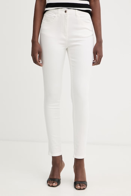 Morgan jeansy skinny damskie biały PARDAM1