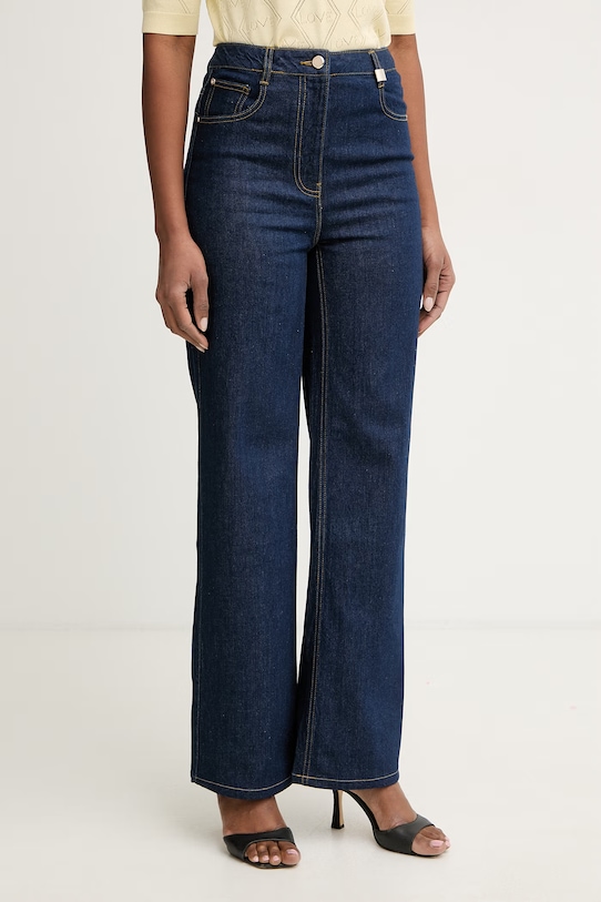 Morgan jeansy straight damskie granatowy PASCI