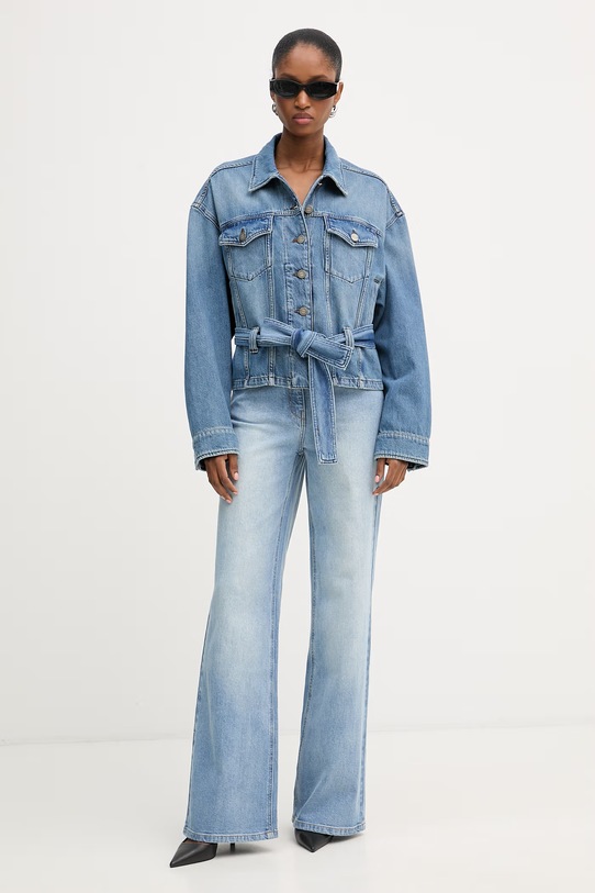 Morgan jeansy wide leg damskie PAVA niebieski SS26