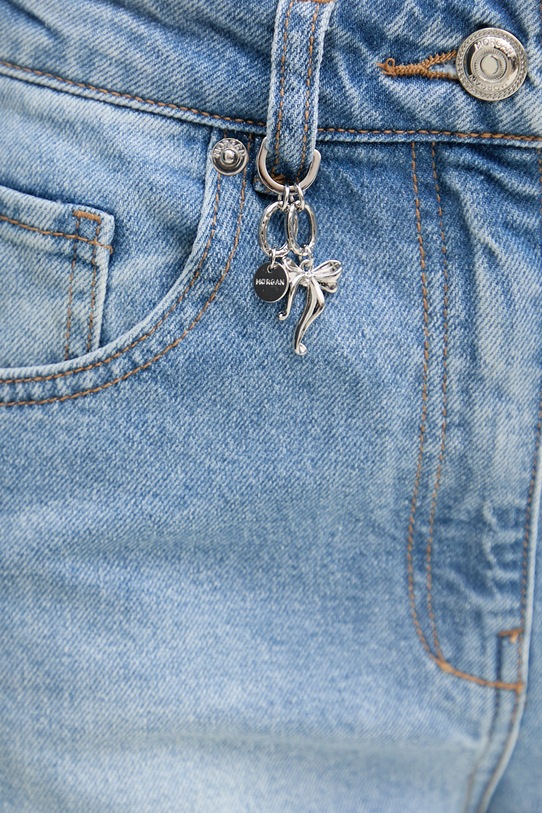 Morgan jeansy wide leg damskie niebieski PAVA