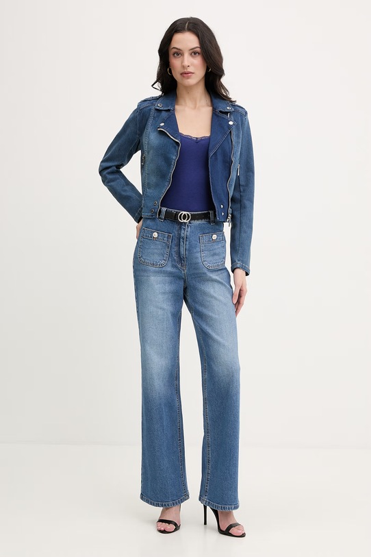 Morgan jeansy straight damskie PAZAMO niebieski SS26