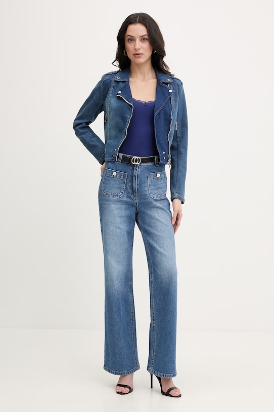 Morgan jeansy straight damskie PAZAMO niebieski SS26