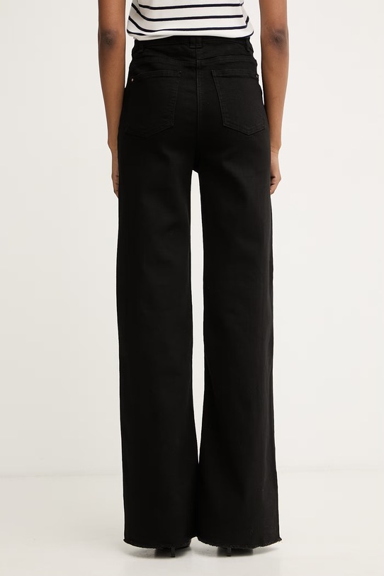 Odzież Morgan jeansy wide leg damskie PIUMI czarny