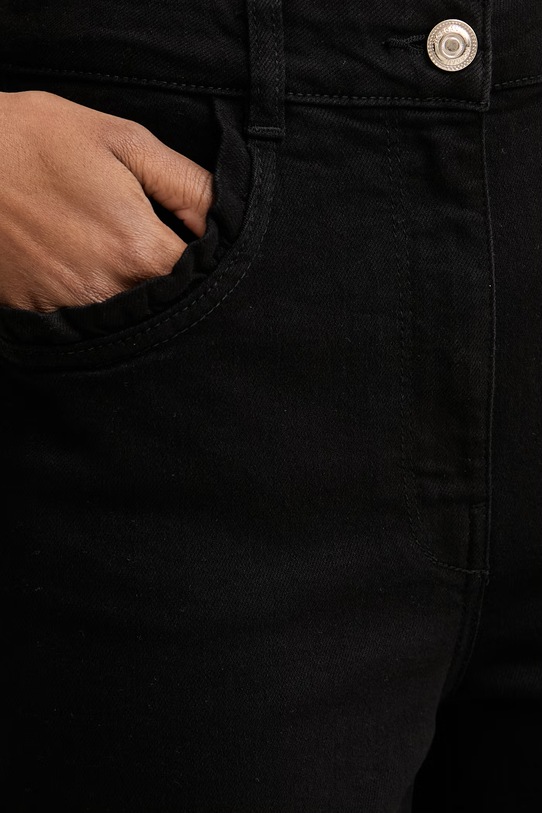 Morgan jeansy wide leg damskie czarny PIUMI