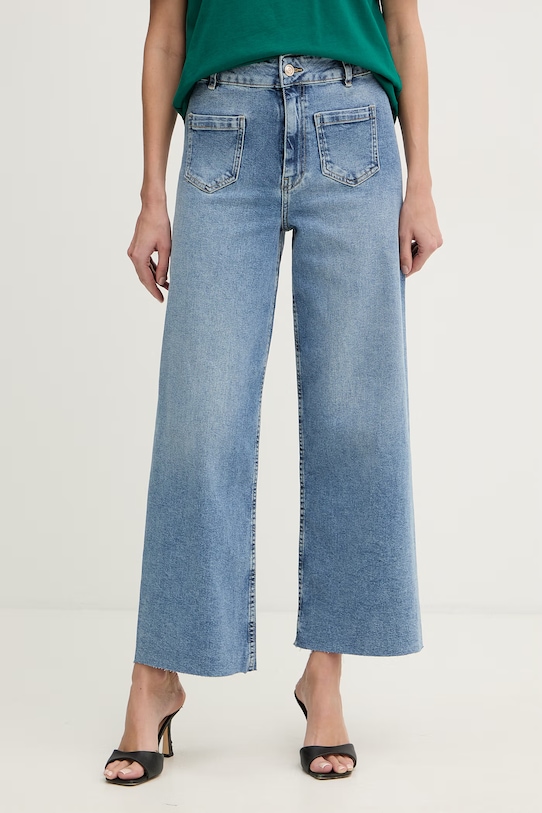 Morgan jeansy relaxed fit damskie niebieski PODI
