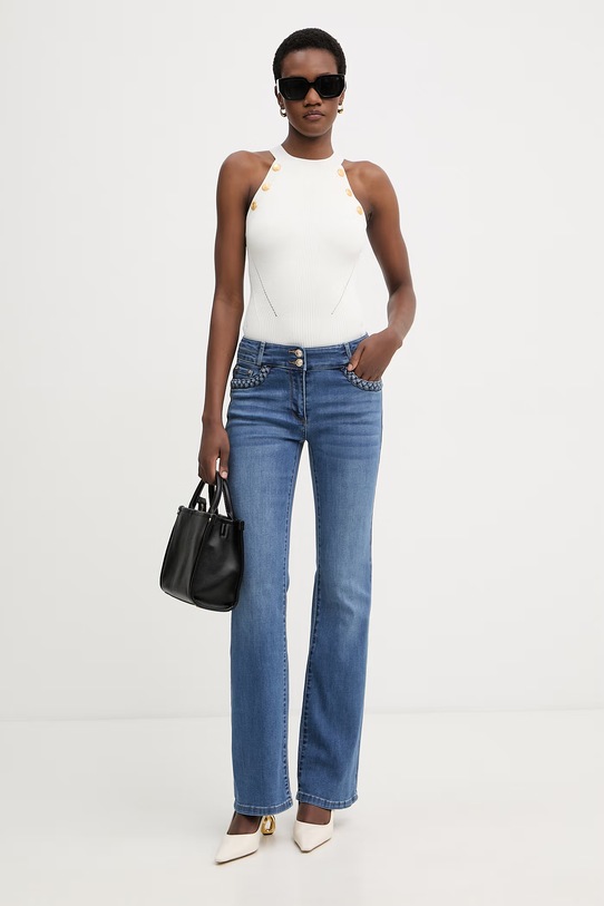 Morgan jeansy bootcut damskie POLIE niebieski SS26