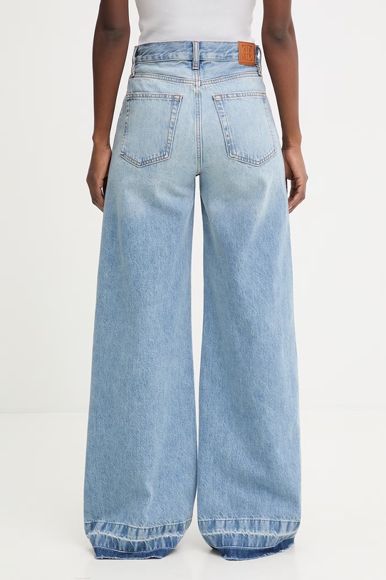 Odzież Anine Bing Lewis jeansy wide leg damskie A.06.11592 niebieski