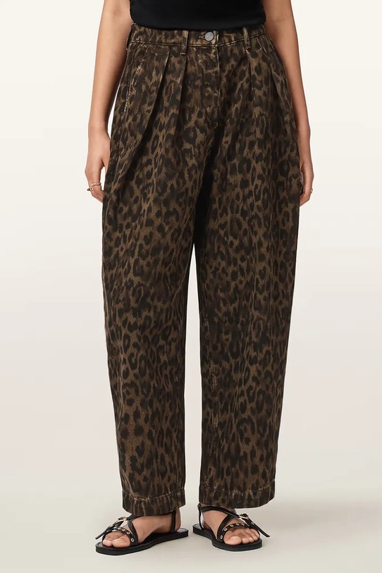 AllSaints jeansy barrel damskie brązowy W081EE