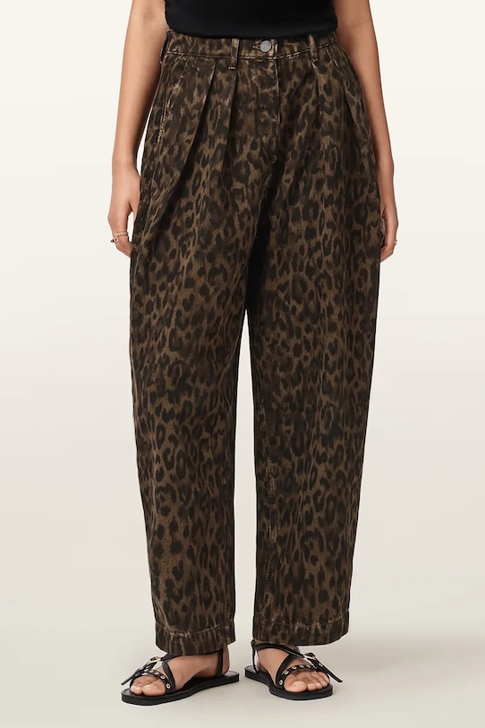 AllSaints jeansy barrel damskie brązowy W081EE