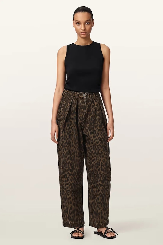 AllSaints jeansy barrel damskie W081EE brązowy SS26