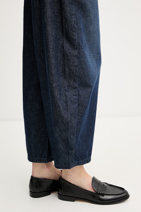 Sisley hlače za žene od pamuka mornarsko plava 46PQLE05C