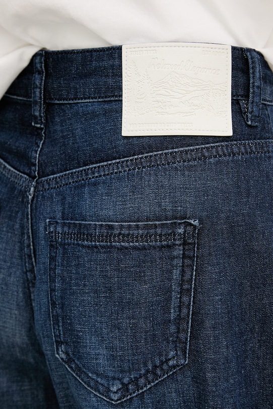 Sisley hlače za žene od pamuka 46PQLE05C mornarsko plava