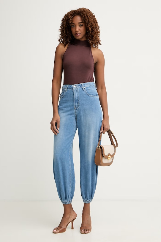 Haveone jeansy relaxed fit damskie PLS.Q046 niebieski SS26