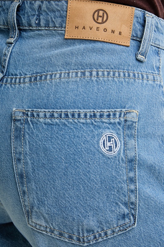 Haveone jeansy relaxed fit damskie niebieski PLS.Q046