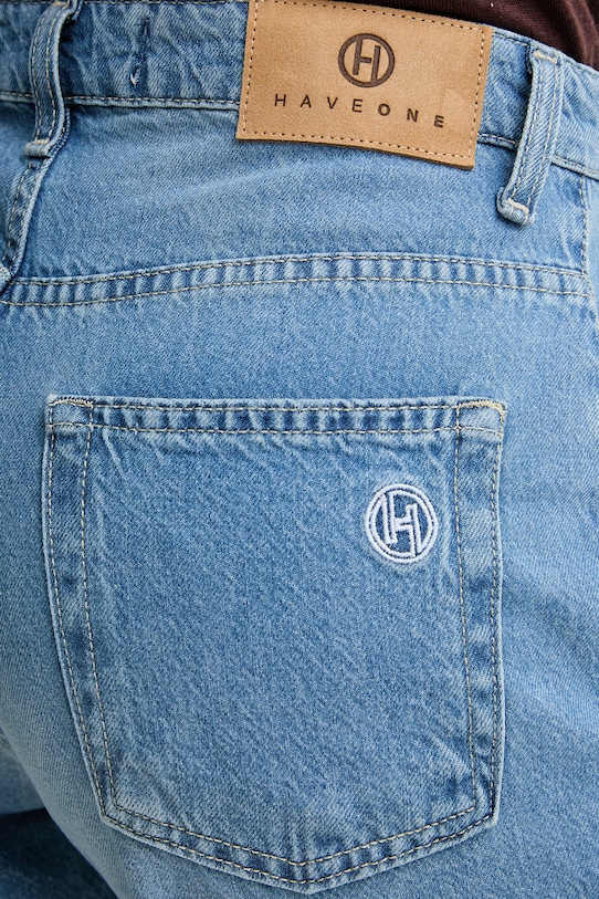 Haveone jeansy relaxed fit damskie niebieski PLS.Q046