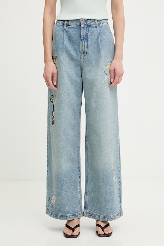 MUNTHE jeansy wide leg damskie BRALI niebieski 261143526187