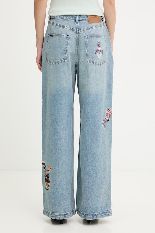 Odzież MUNTHE jeansy wide leg damskie BRALI 261143526187 niebieski