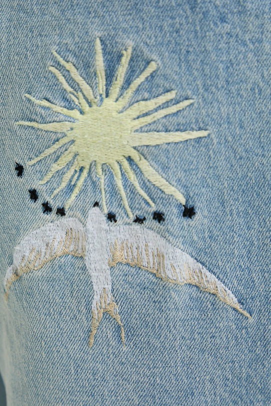 MUNTHE jeansy wide leg damskie BRALI niebieski 261143526187