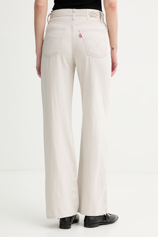 Oblečení Levi's wide leg džíny dámské RIBCAGE WIDE LEG H223 A6081.0082 béžová
