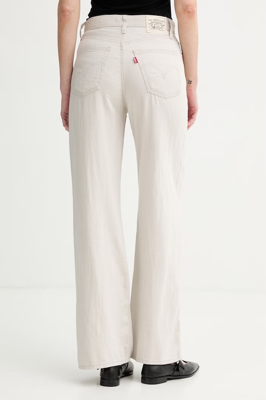 Oblečení Levi's wide leg džíny dámské RIBCAGE WIDE LEG H223 A6081.0082 béžová