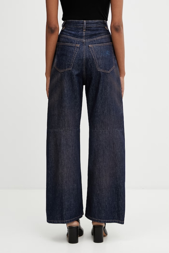 Odzież MM6 Maison Margiela jeansy relaxed fit damskie S62LB0218.M30055 granatowy