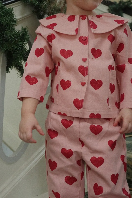 Konges Sløjd jeansy dziecięce MAGOT FRILL PANTS GOTS Planet friendly różowy KS104358.PreSpring