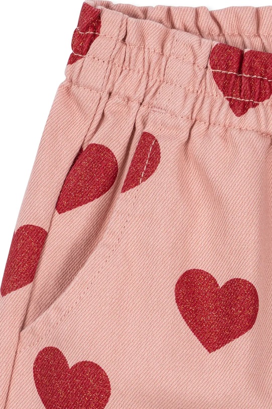 Konges Sløjd jeansy dziecięce MAGOT FRILL PANTS GOTS różowy KS104358.PreSpring
