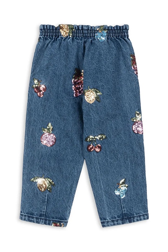 Dziewczynka Konges Sløjd jeansy dziecięce MAGOT SEQUIN FRILL PANTS GOTS KS104365.PreSpring granatowy