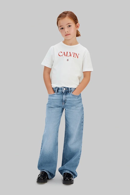 Dziewczynka Calvin Klein Jeans jeansy dziecięce HR WIDE IG0IG03053.128.176.PPY2 niebieski