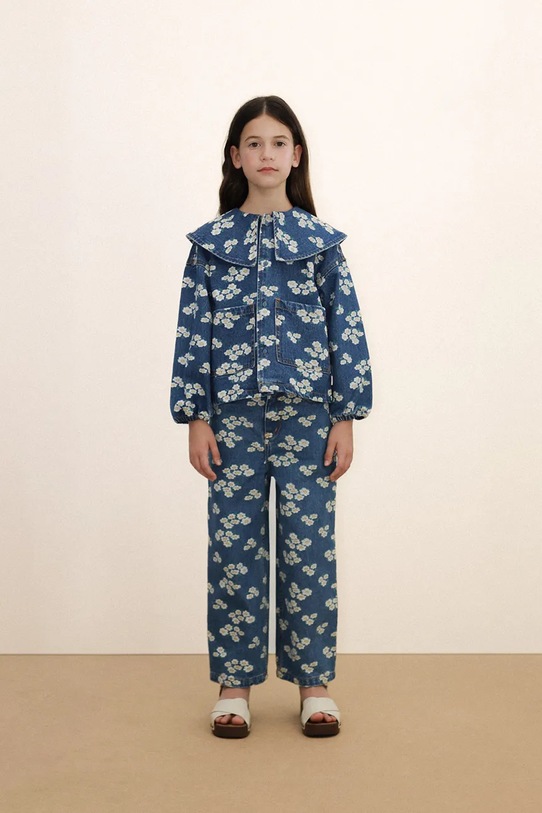 Детски дънки Tinycottons BLOSSOMS DENIM JEANS SS26.334 син