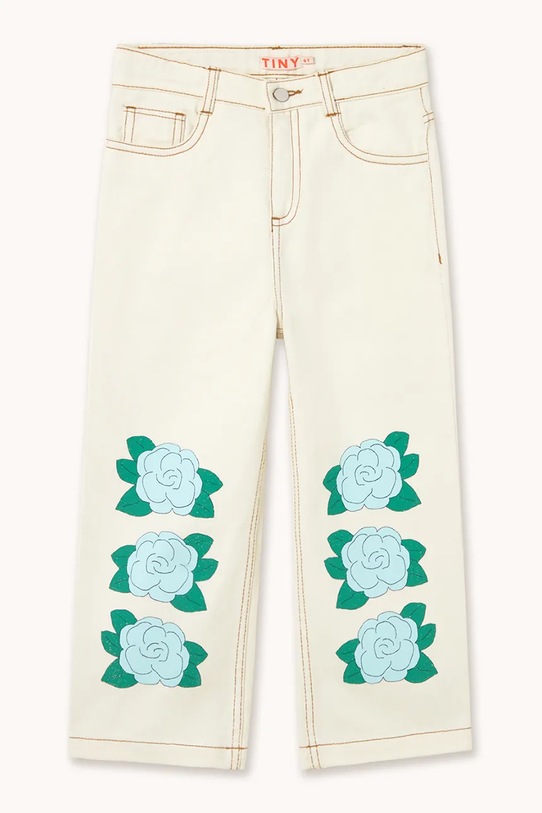 Tinycottons traperice za djecu BLUE FLOWER PRINT SS26.343 bijela SS26