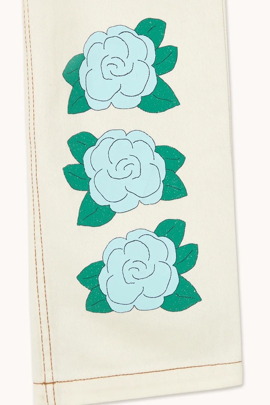 Tinycottons traperice za djecu BLUE FLOWER PRINT bijela SS26.343