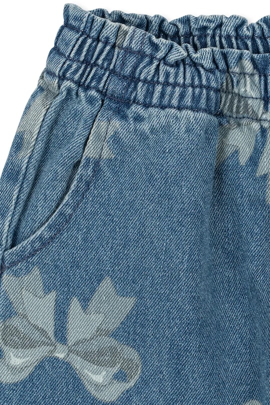 Dziewczynka Konges Sløjd jeansy dziecięce MAGOT FRILL PANTS GOTS KS104970.PPY2 granatowy