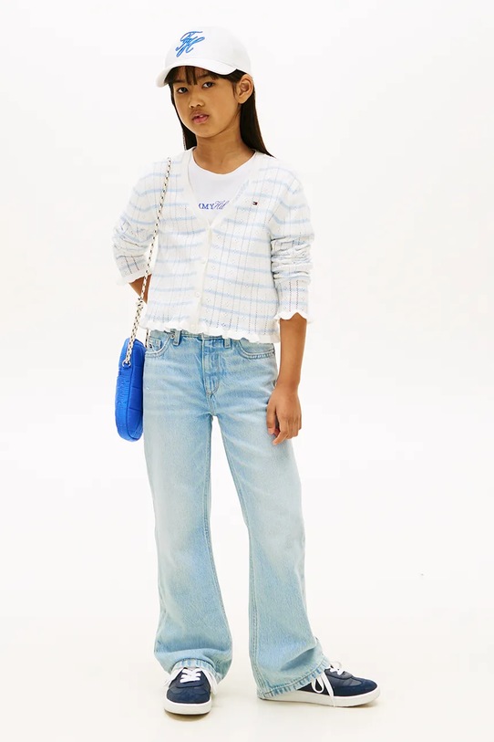 Dziewczynka Tommy Hilfiger jeansy dziecięce FLARE KG0KG09115.128.176.PPY2 niebieski