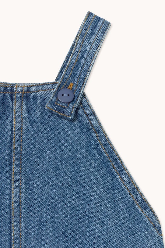 Chłopiec Tinycottons ogrodniczki jeansowe niemowlęce TINY DENIM DUNGAREE BABY SS26.350 niebieski