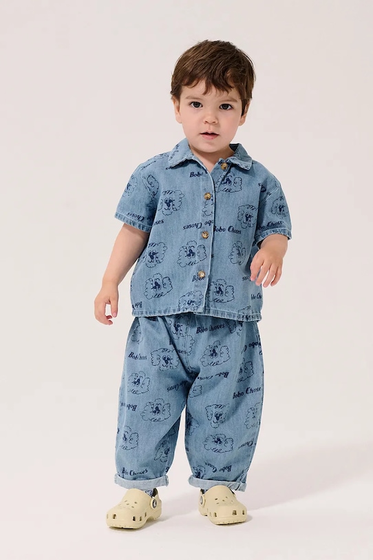 Bobo Choses jeans neonato Pickles The Dog jeans blu 126AB074