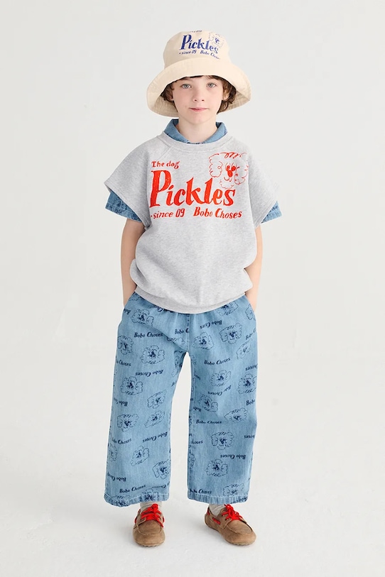 Bobo Choses jeans per bambini Pickles The Dog jeans blu 126AC096