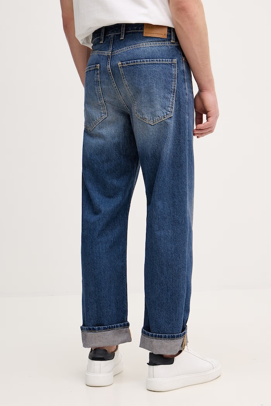 Odzież United Colors of Benetton jeansy relaxed fit męskie 4FANUE01Z niebieski