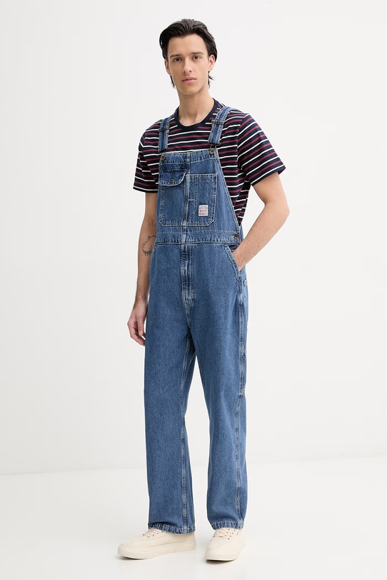 Rifľové nohavice na traky Levi's LOOSE OVERALLS x WORKWEAR 0057W modrá SS26