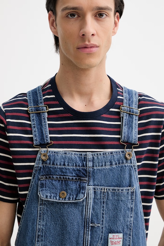 Rifľové nohavice na traky Levi's LOOSE OVERALLS x WORKWEAR modrá 0057W
