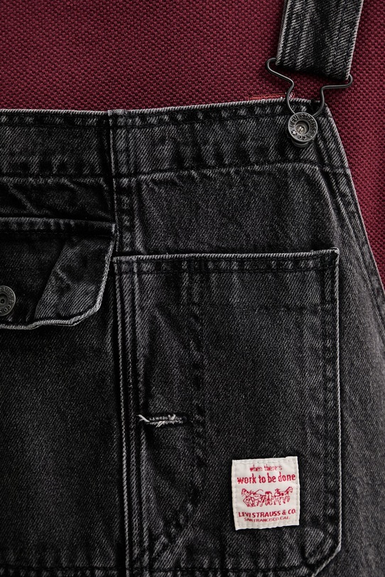 Rifľové nohavice na traky Levi's LOOSE OVERALLS x WORKWEAR 0057W čierna