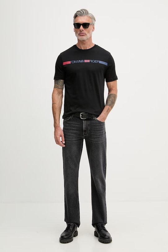 Tommy Hilfiger regularne traperice za muškarce MW0MW42325 crna SS26